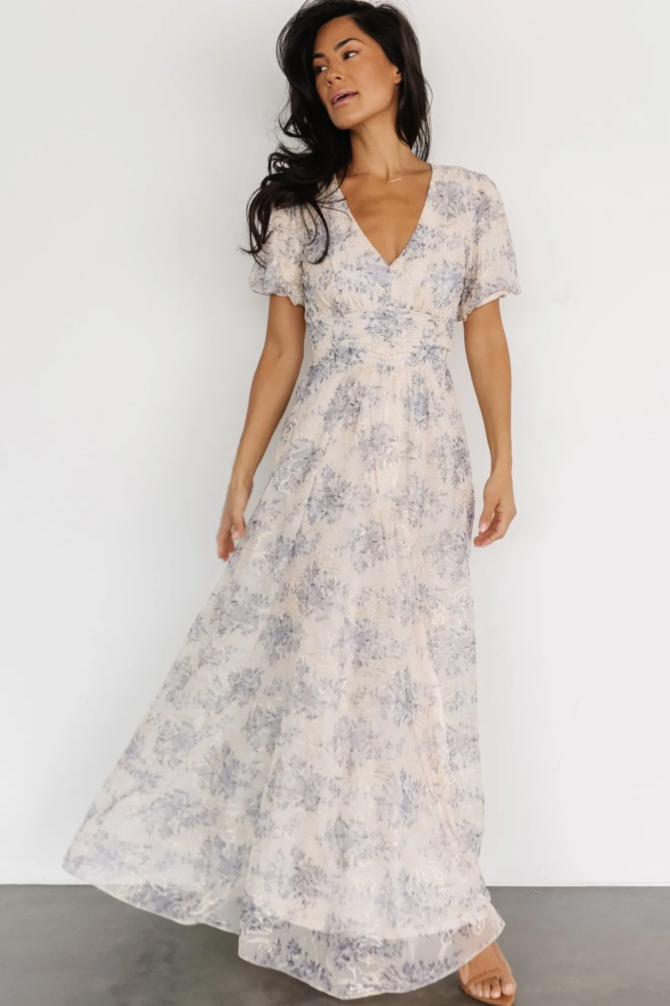 Baltic Born Ardley Maxi Dress | Cream + Blue