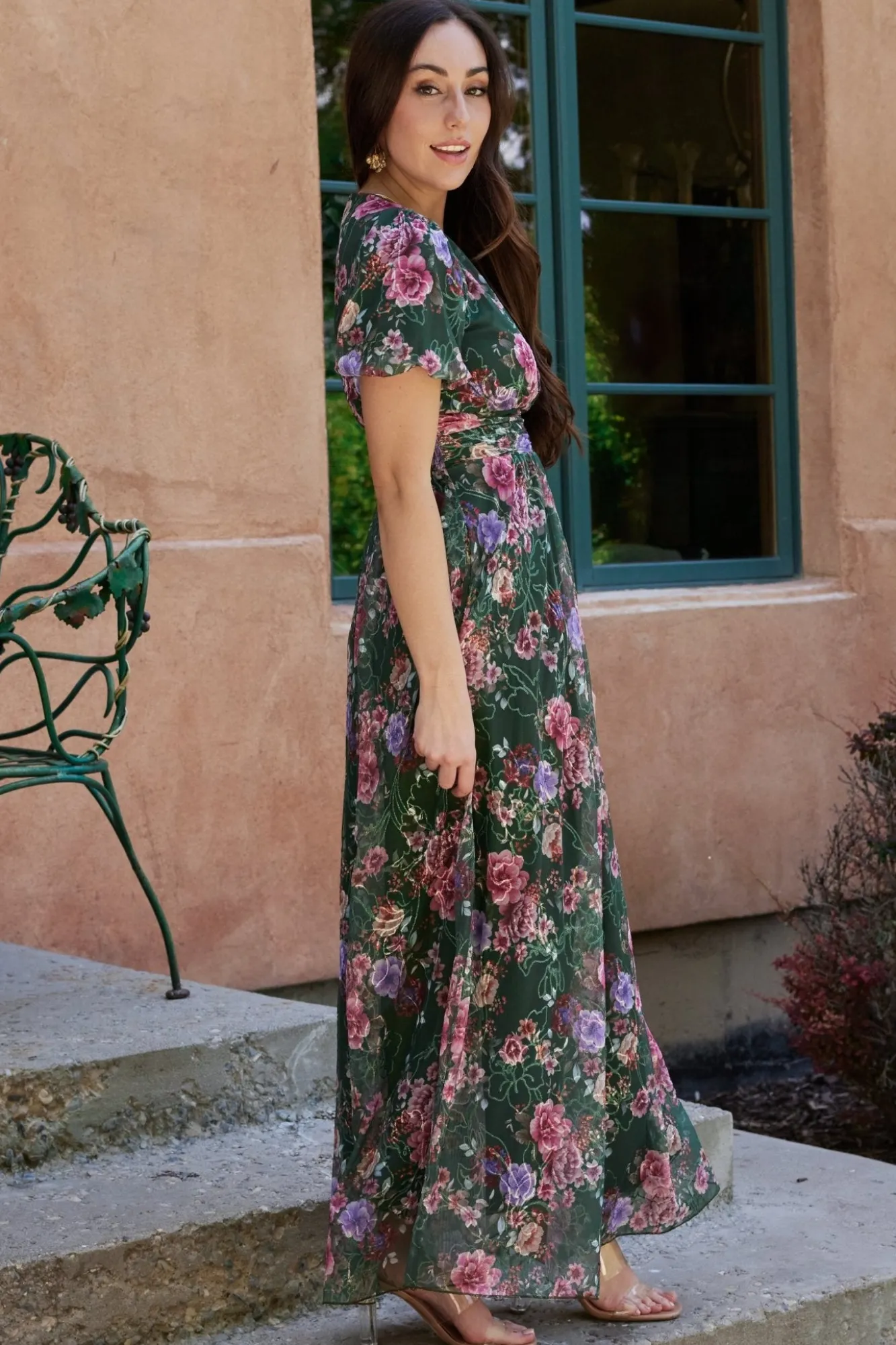 Baltic Born Ardley Maxi Dress | Green + Pink Floral
