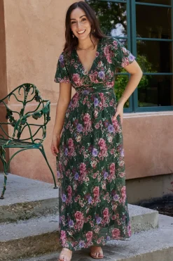 Baltic Born Ardley Maxi Dress | Green + Pink Floral