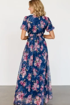Baltic Born Ardley Maxi Dress | Navy + Pink Floral