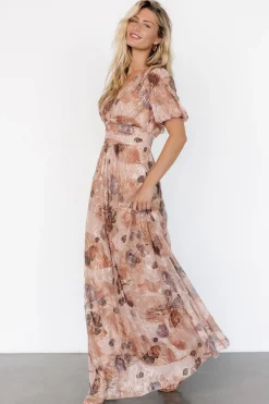 Baltic Born Ardley Maxi Dress | Taupe Floral