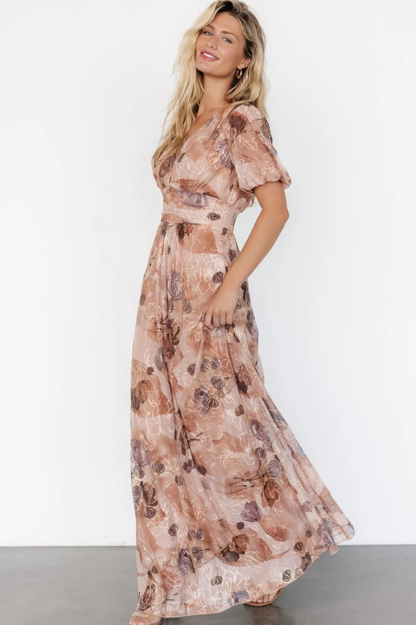 Baltic Born Ardley Maxi Dress | Taupe Floral