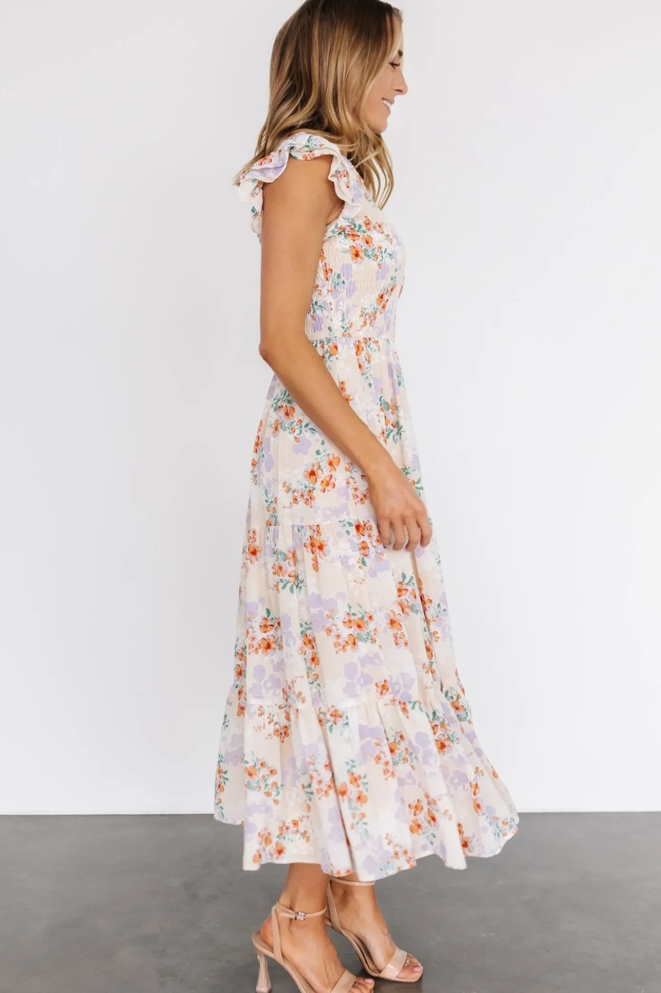 Baltic Born Arla Smocked Maxi Dress | Cream Floral