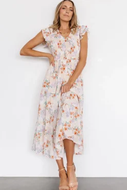 Baltic Born Arla Smocked Maxi Dress | Cream Floral