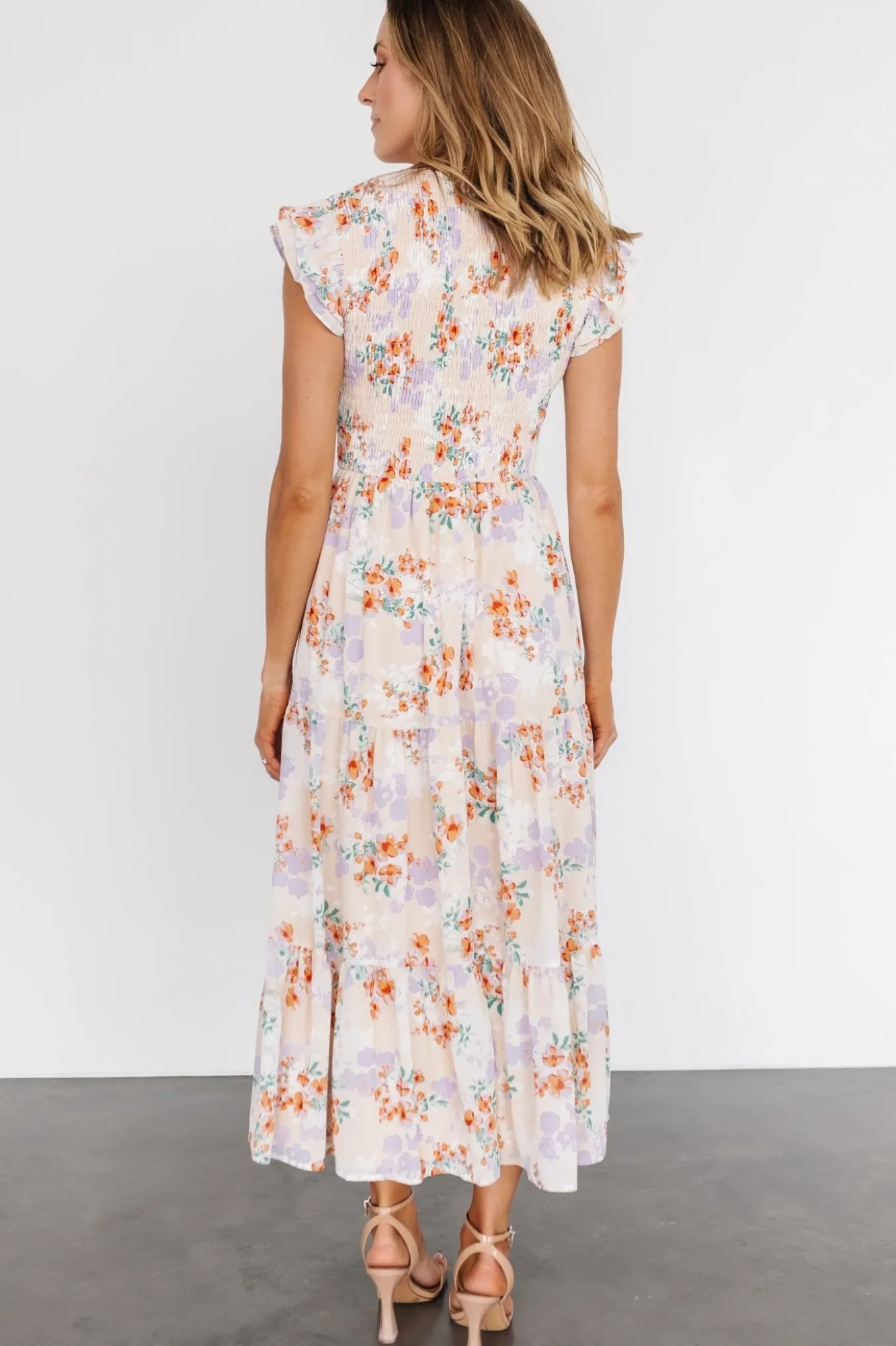 Baltic Born Arla Smocked Maxi Dress | Cream Floral