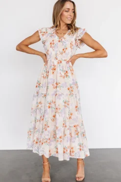 Baltic Born Arla Smocked Maxi Dress | Cream Floral