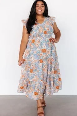 Baltic Born Arla Smocked Maxi Dress | Light Blue Floral