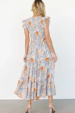 Baltic Born Arla Smocked Maxi Dress | Light Blue Floral