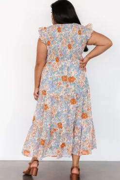 Baltic Born Arla Smocked Maxi Dress | Light Blue Floral