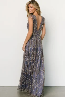 Baltic Born Arlene Shimmer Gown | Blue + Gold