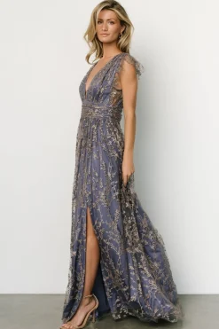 Baltic Born Arlene Shimmer Gown | Blue + Gold