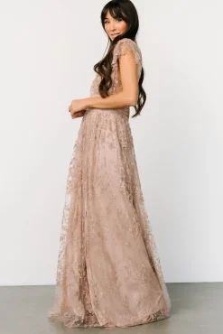 Baltic Born Arlene Shimmer Gown | Nude Rose