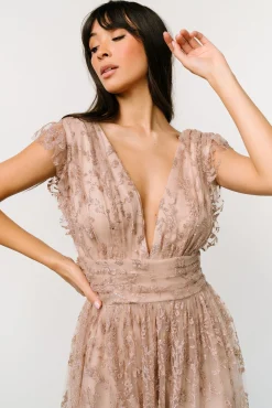 Baltic Born Arlene Shimmer Gown | Nude Rose
