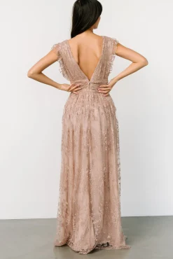 Baltic Born Arlene Shimmer Gown | Nude Rose