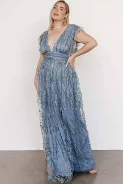 Baltic Born Arlene Shimmer Gown | Winter Blue