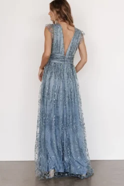 Baltic Born Arlene Shimmer Gown | Winter Blue