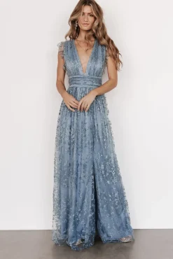 Baltic Born Arlene Shimmer Gown | Winter Blue