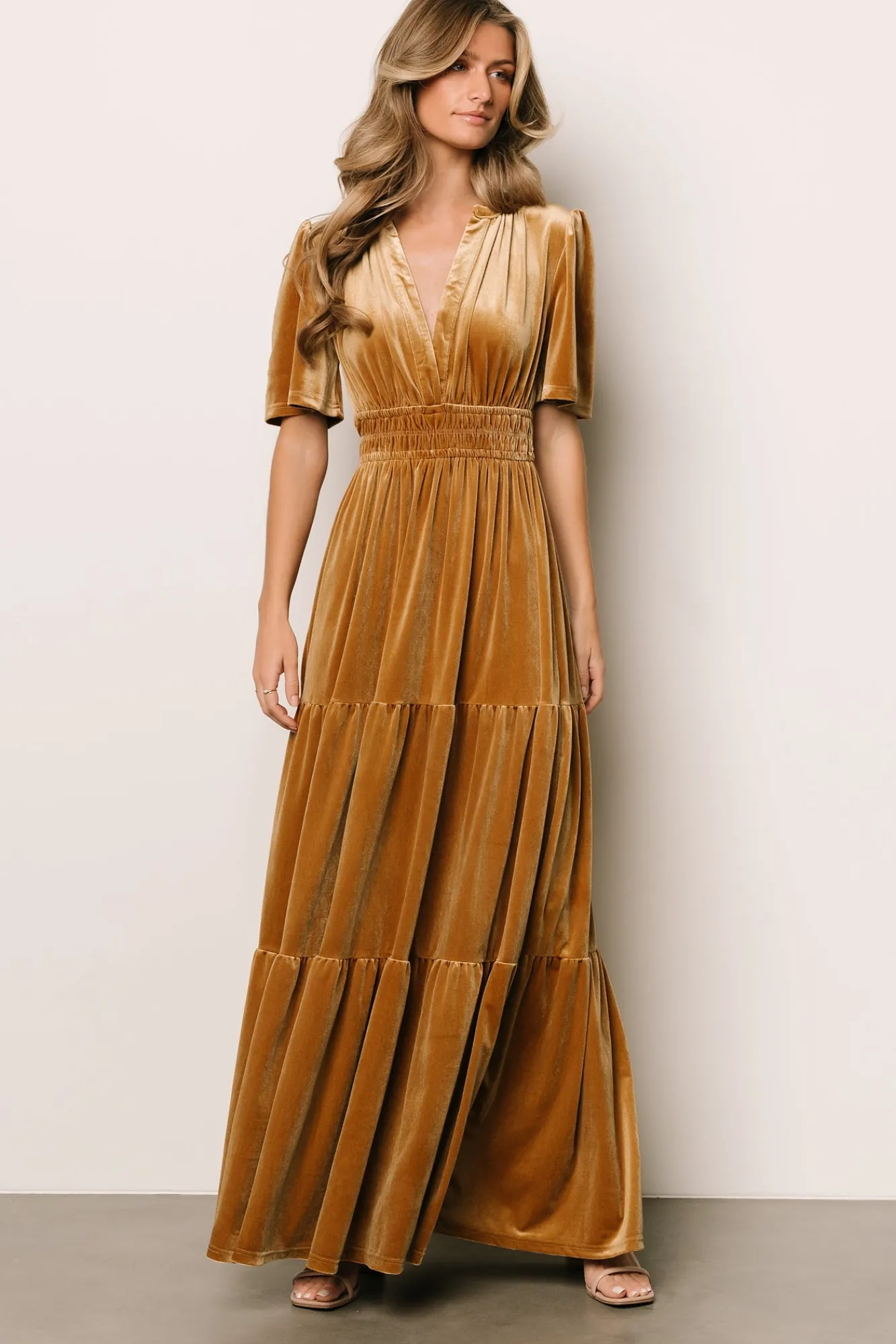 Baltic Born Artemis Velvet Maxi Dress | Dark Gold