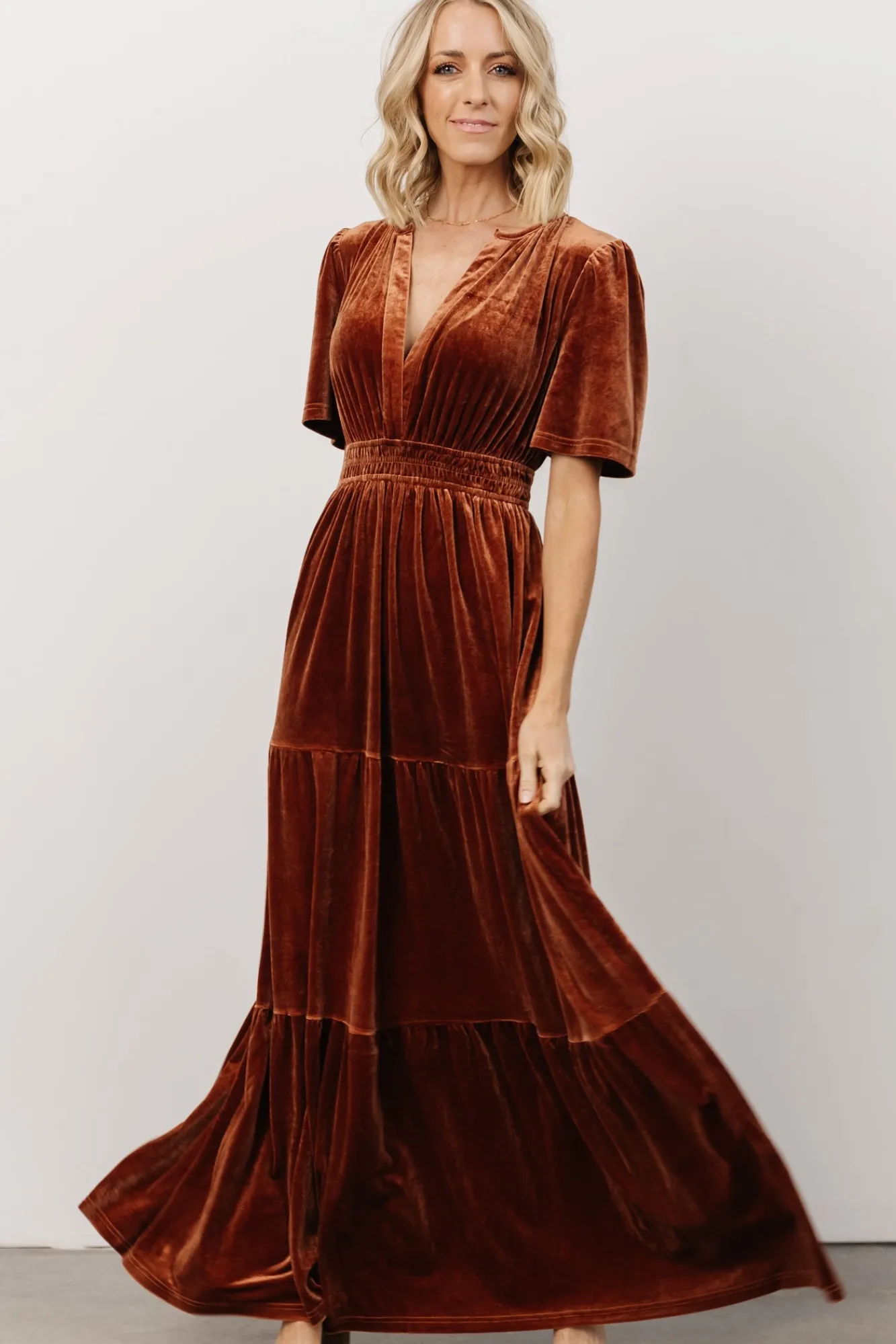 Baltic Born Artemis Velvet Maxi Dress | Dark Spice