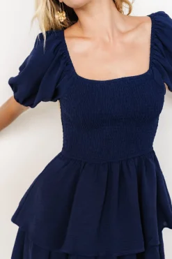 Baltic Born Ashbourne Tiered Dress | Midnight Blue