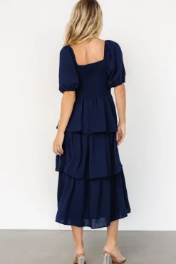 Baltic Born Ashbourne Tiered Dress | Midnight Blue