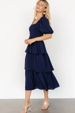 Baltic Born Ashbourne Tiered Dress | Midnight Blue
