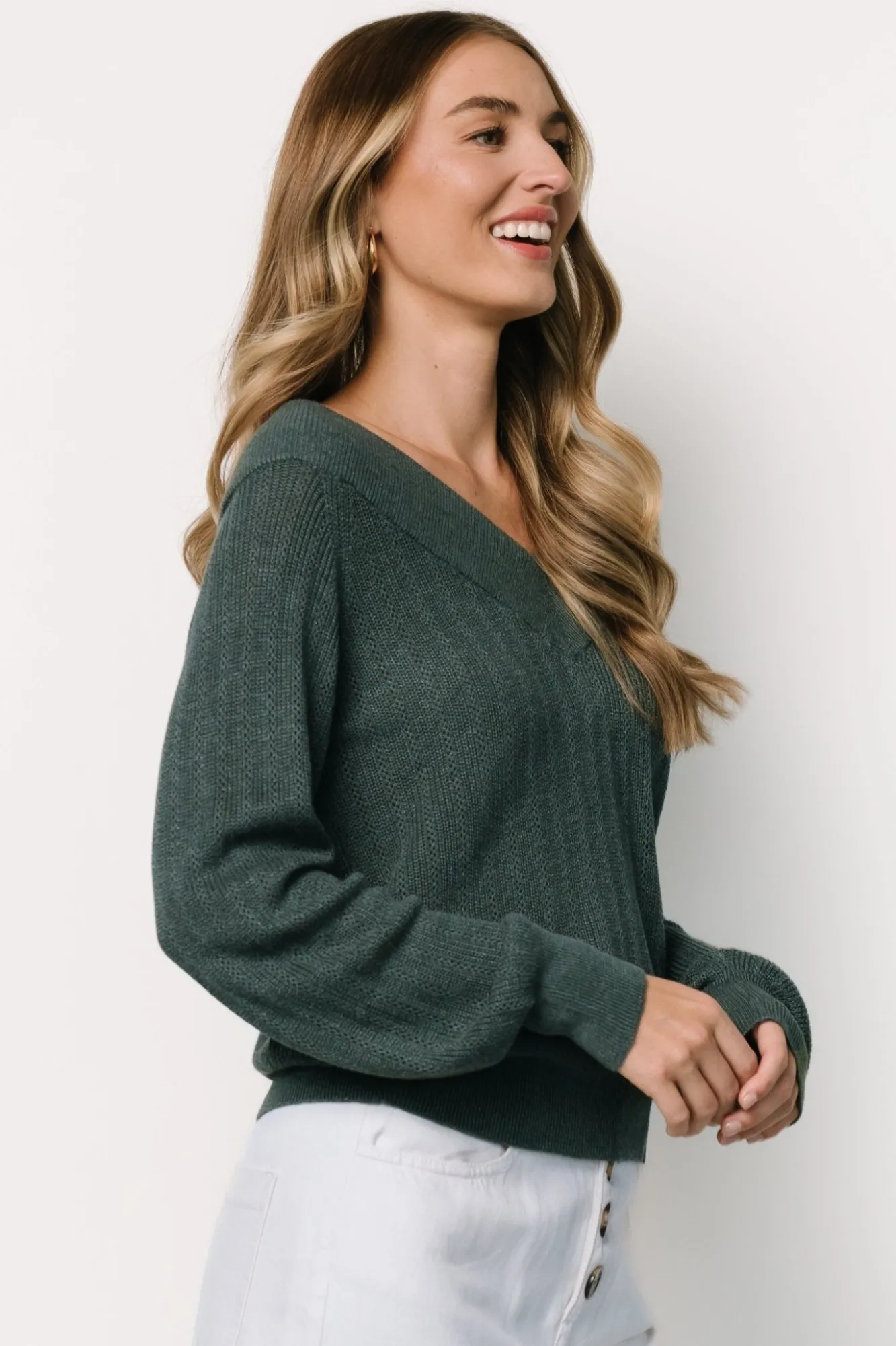 Baltic Born Ashby V Neck Sweater Top |