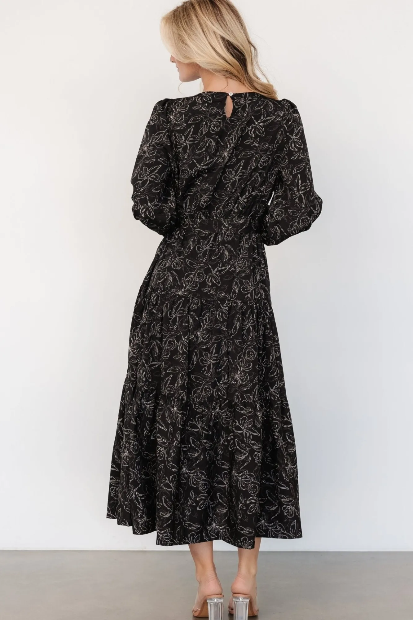 Baltic Born Ashlyn Long Sleeve Dress | Black Print