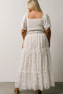 Baltic Born Aspen Smocked Lace Maxi Dress | Off White