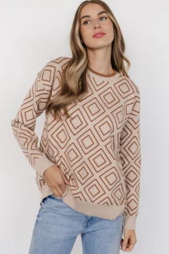 Baltic Born Asther Diamond Sweater | Oatmeal + Camel