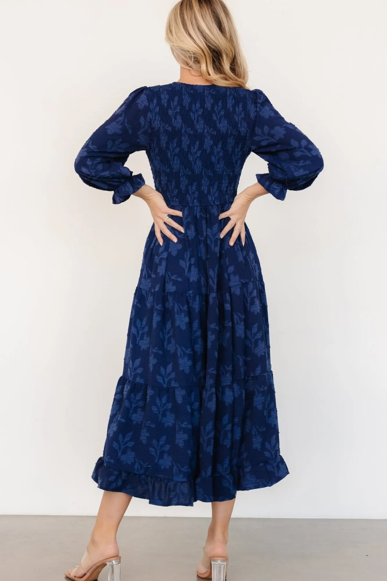 Baltic Born Aubrey Smocked Midi Dress | Navy Floral