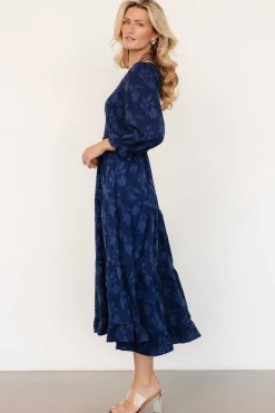 Baltic Born Aubrey Smocked Midi Dress | Navy Floral