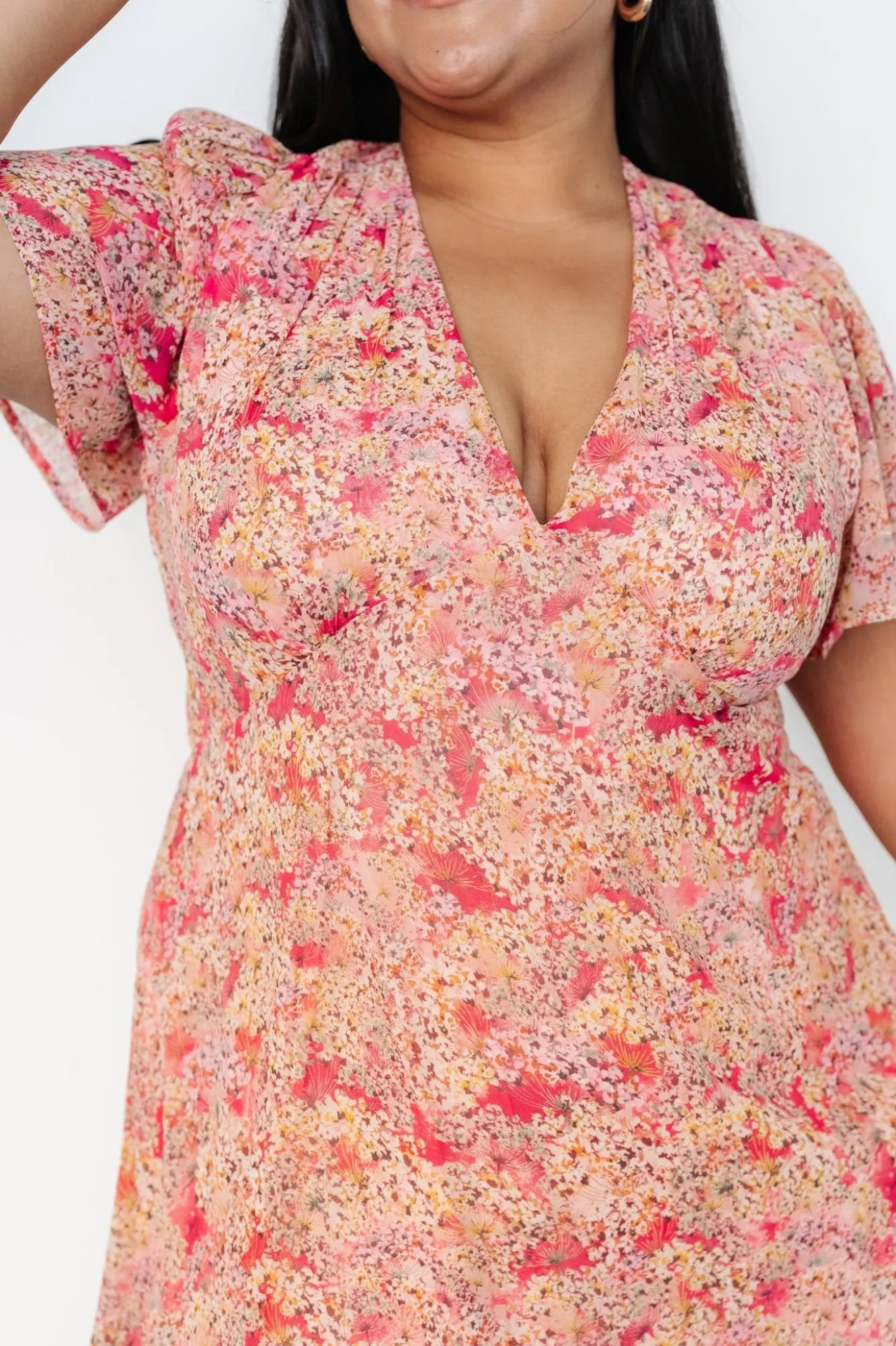 Baltic Born Audrey Deep V Maxi Dress | Blush Floral