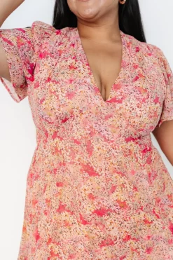 Baltic Born Audrey Deep V Maxi Dress | Blush Floral