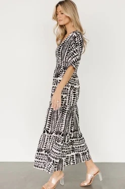 Baltic Born Austin Kimono Dress | Black Print