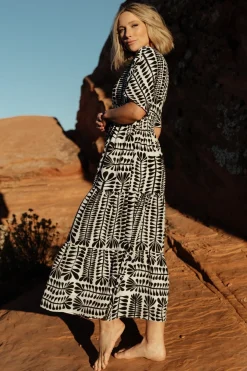 Baltic Born Austin Kimono Dress | Black Print