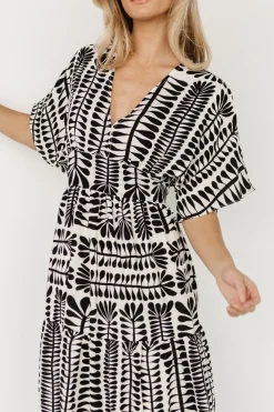 Baltic Born Austin Kimono Dress | Black Print