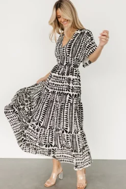 Baltic Born Austin Kimono Dress | Black Print