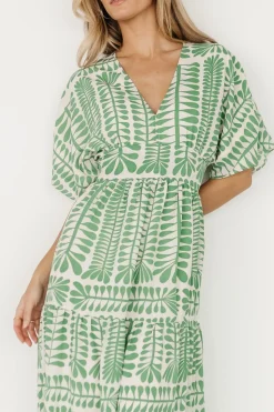 Baltic Born Austin Kimono Dress | Green Print