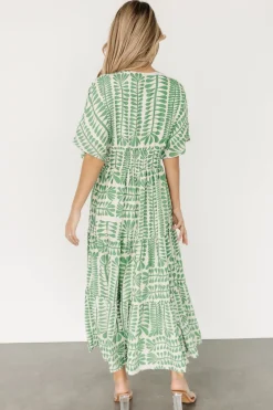 Baltic Born Austin Kimono Dress | Green Print