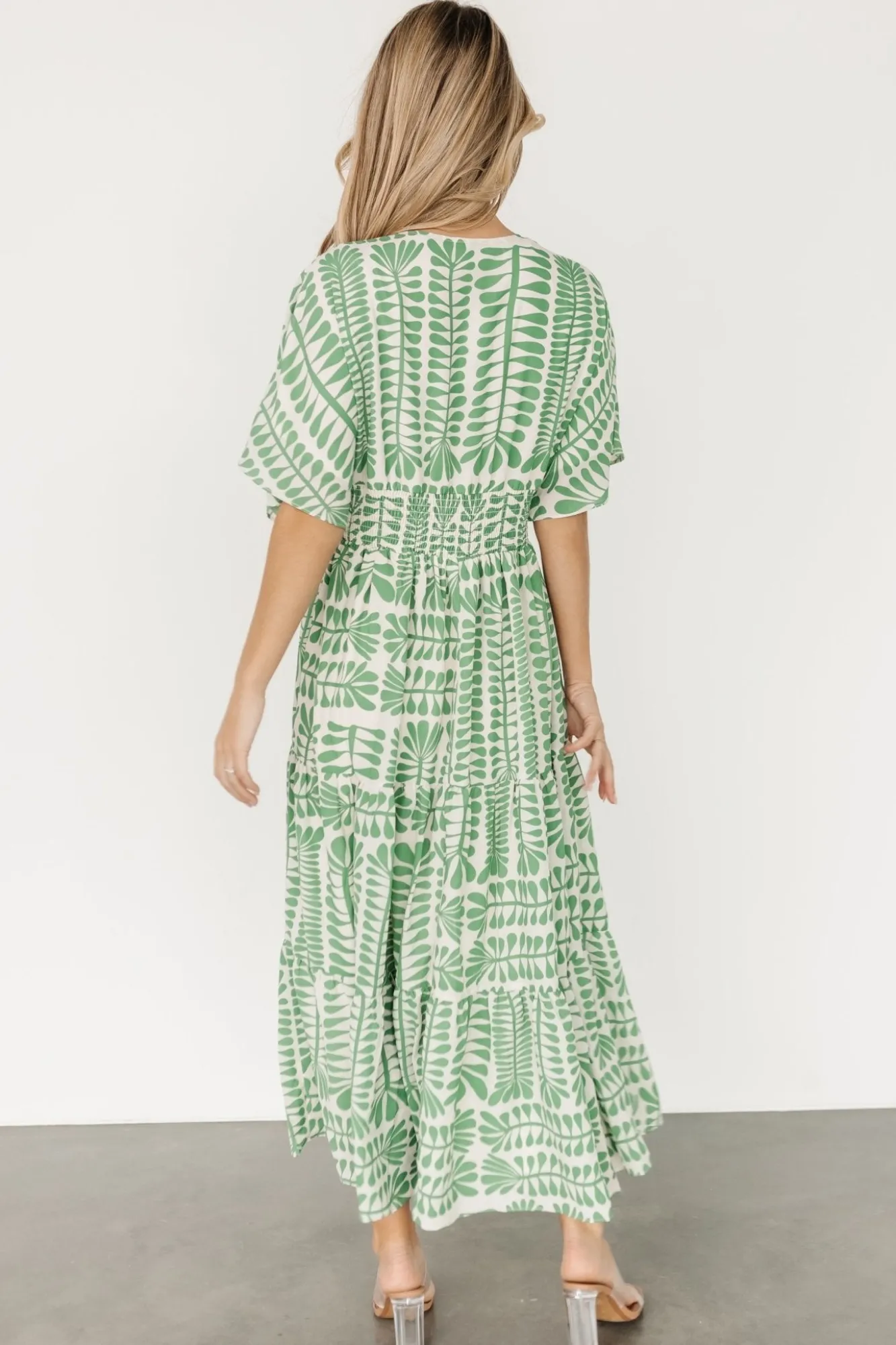 Baltic Born Austin Kimono Dress | Green Print