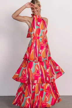 Baltic Born Autumn Halter Maxi Dress | Fuchsia Multi
