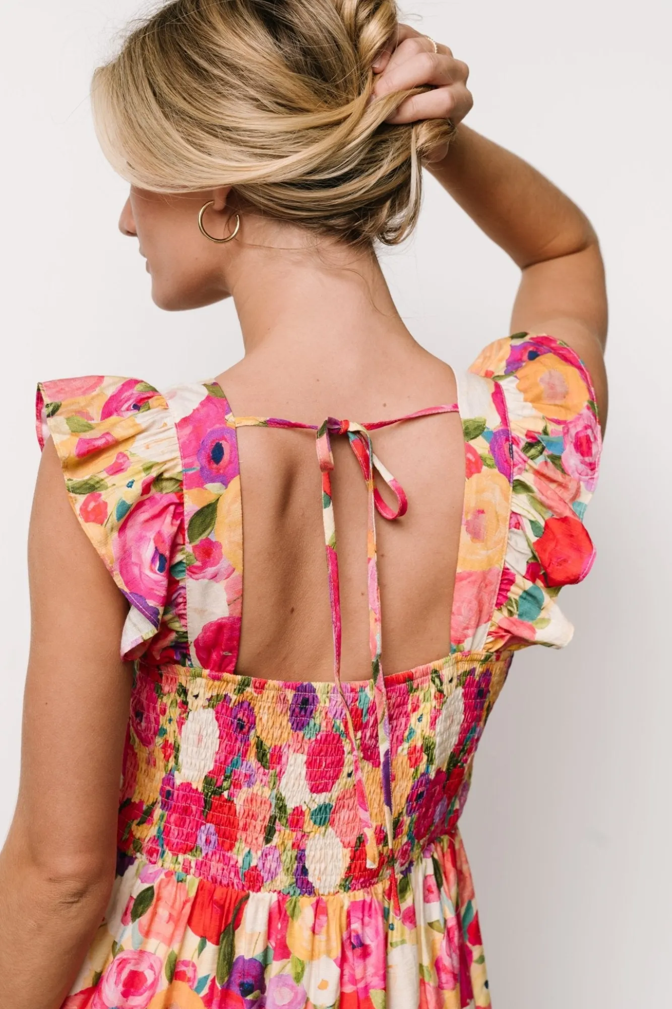 Baltic Born Ayla Tiered Maxi Dress | Pink Multi Floral