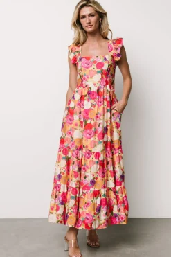 Baltic Born Ayla Tiered Maxi Dress | Pink Multi Floral