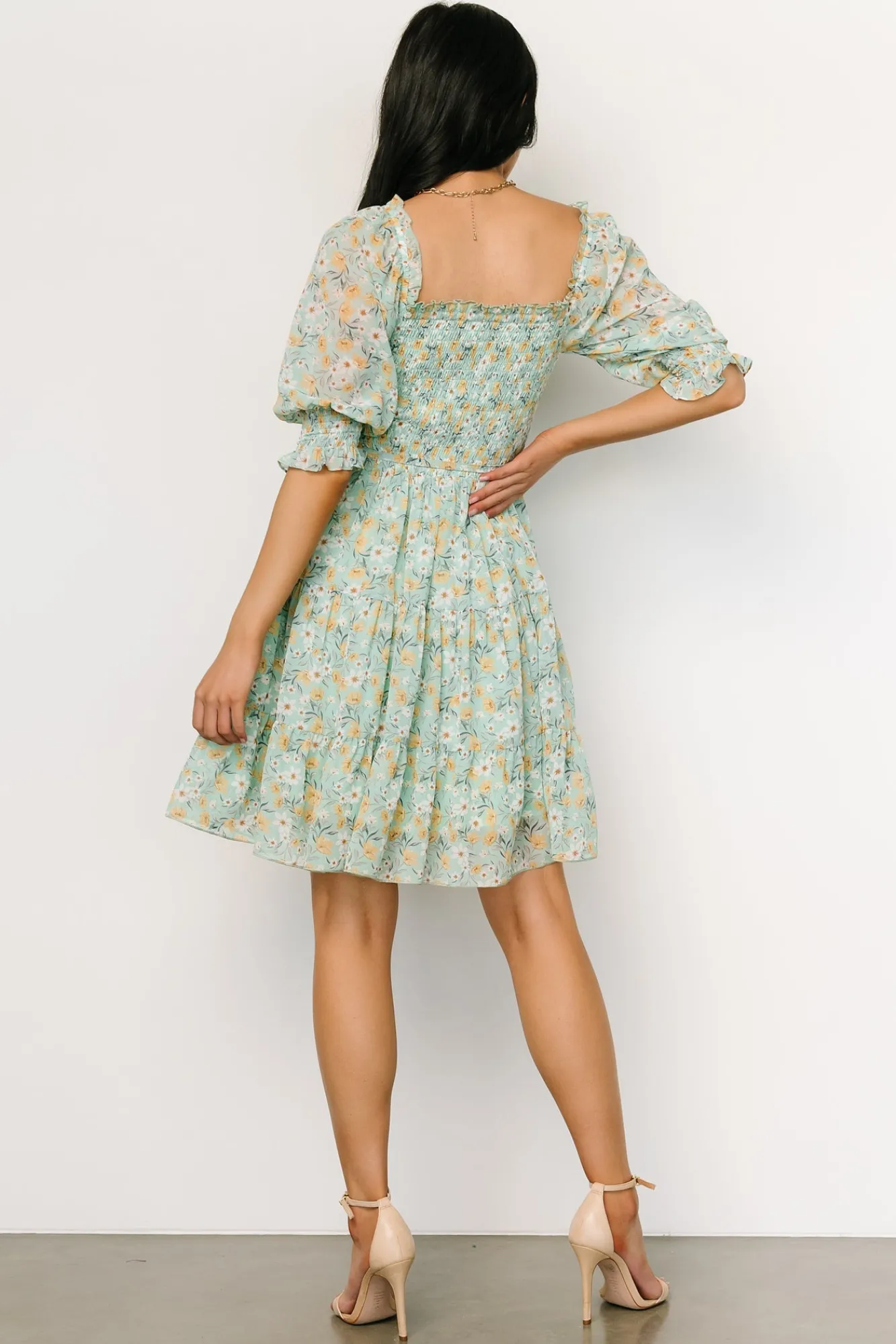 Baltic Born Azlyn Smocked Short Dress | Sage Floral