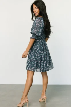 Baltic Born Azlyn Smocked Short Dress | Blue Multi