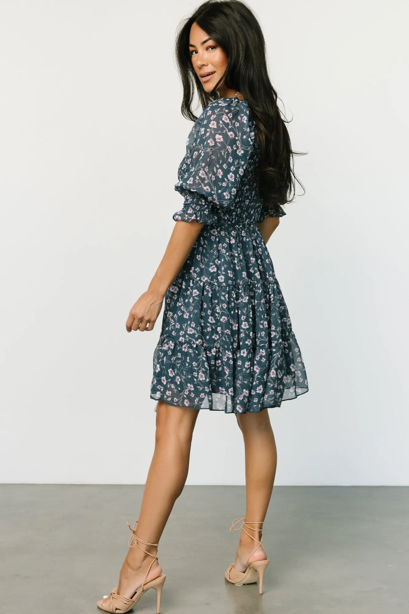 Baltic Born Azlyn Smocked Short Dress | Blue Multi