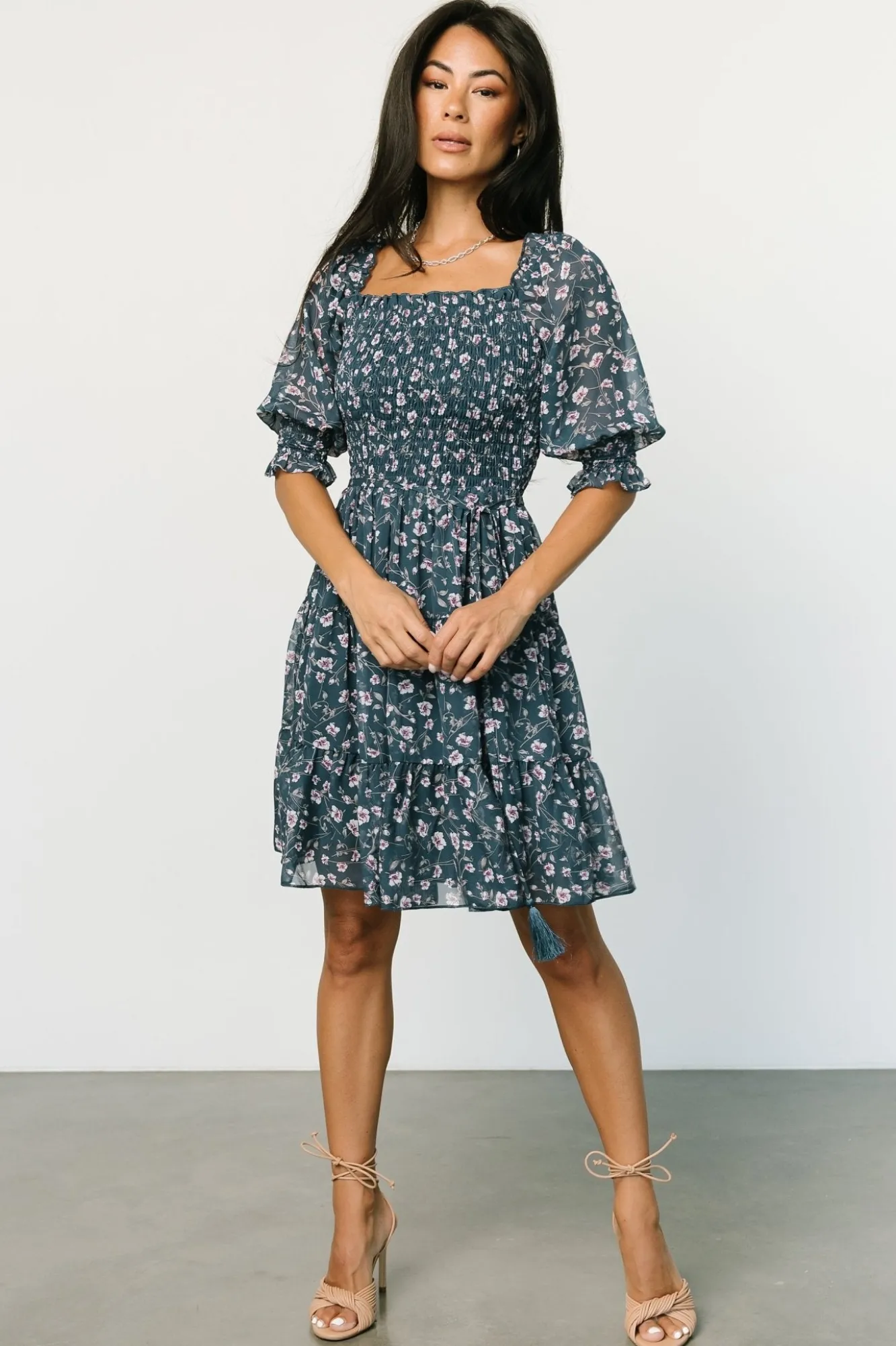 Baltic Born Azlyn Smocked Short Dress | Blue Multi