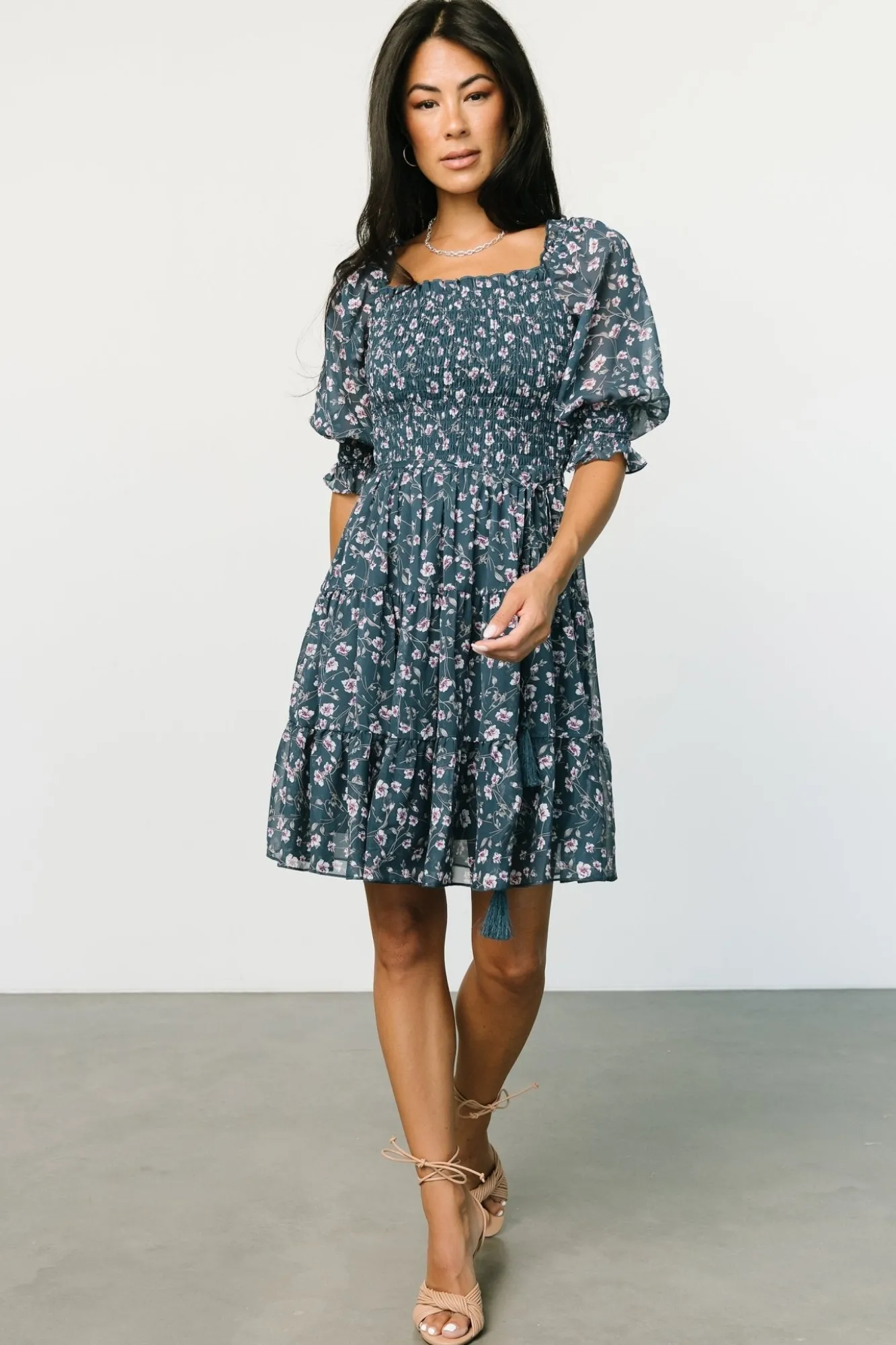 Baltic Born Azlyn Smocked Short Dress | Blue Multi
