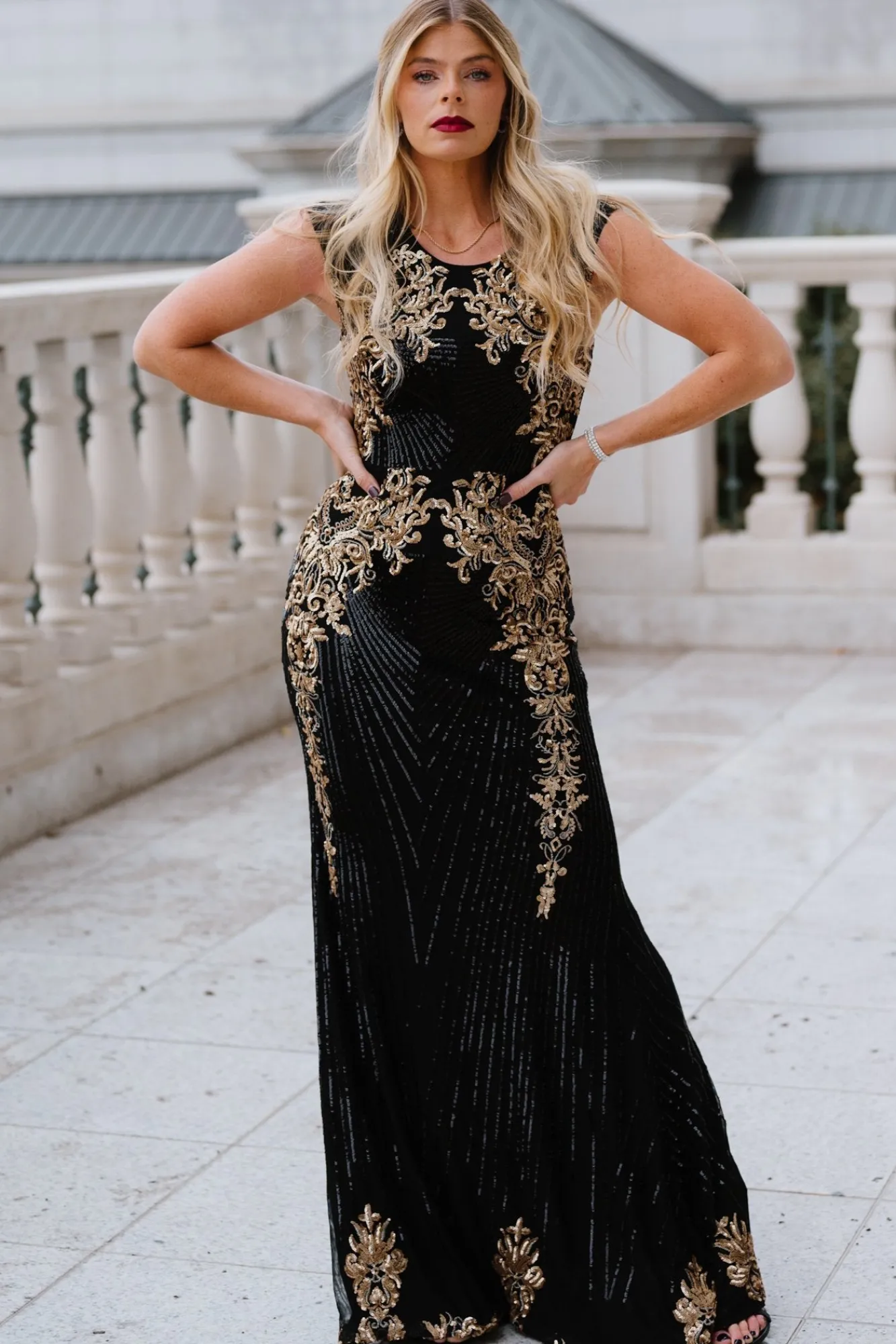 Baltic Born Azura Gown | Black + Gold